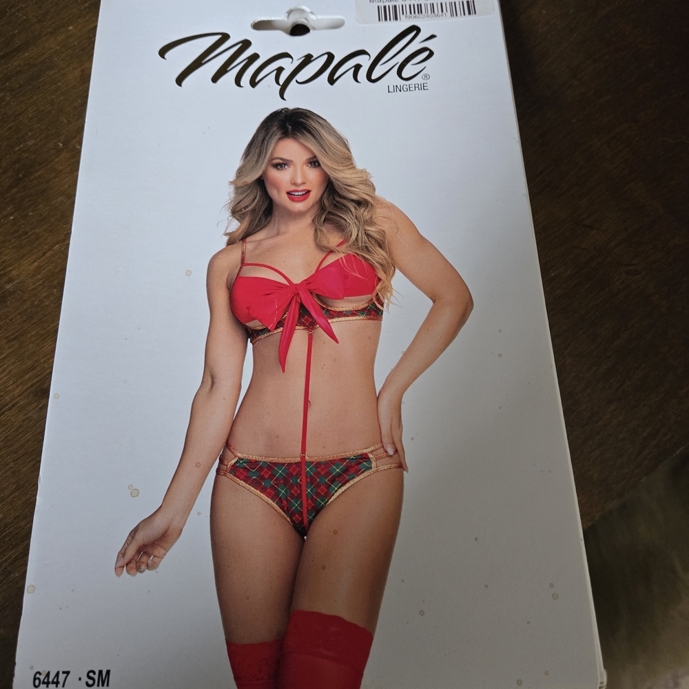 Red Plaid Lingerie Set